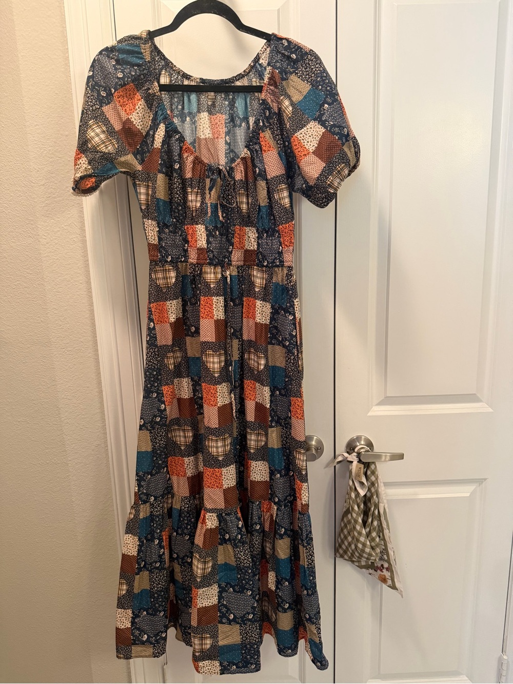 Christy Dawn Patchwork Brynne Maxi Dress in Blue, Cream, Pink - Picture 2 of 8